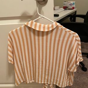 button down crop top